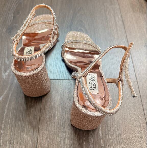 Badgley Mischka Ultima Block Heels‎ Soiree Date Night Bridal Wedding US 7 - Picture 6 of 7